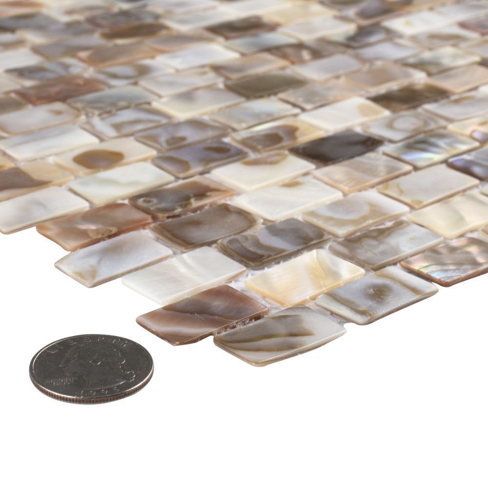 Conchella Subway Natural 11-1/2 in. x 11-7/8 in. Natural Shell Mosaic Tile