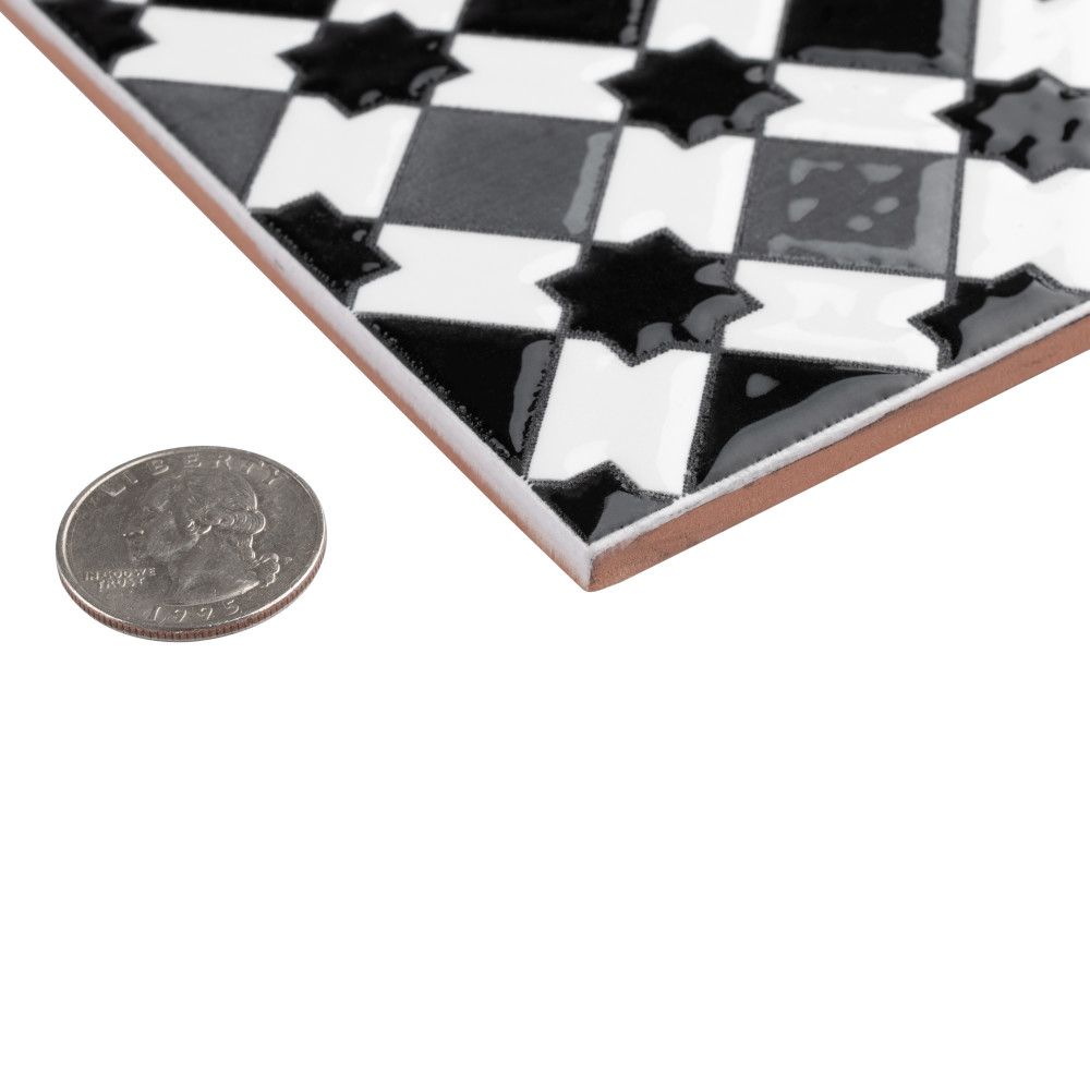 Sevillano Giralda Dark Grey 7-7/8 in. x 7-7/8 in. Ceramic Wall Tile