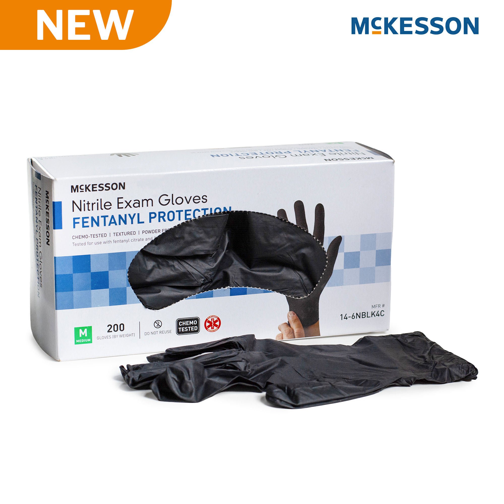 McKesson Confiderm® 6.8C Nitrile Exam Glove, Medium, Blue