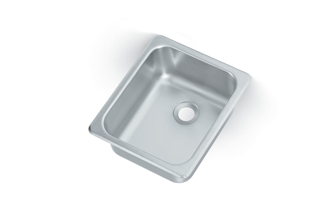 Single-bowl stainless steel self-rimming drop-in sink