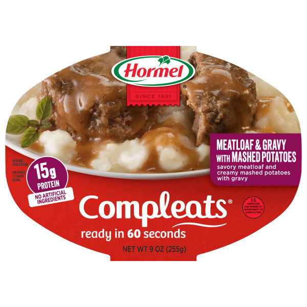 HORMEL(r) COMPLEATS(r) Meatloaf,  6/9oz. . C1N1 - Front No Plunge In Package (Hi Res)