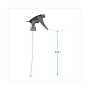 Boardwalk, Chemical-Resistant Trigger Sprayer 320CR, 7.25" Tube, Fits 16 Oz Bottles, Gray