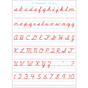 Smart Poly&reg; Single Sided PosterMat Pals&reg; Space Savers, D'Nealian Cursive Handwriting, 13" x 9.5"
