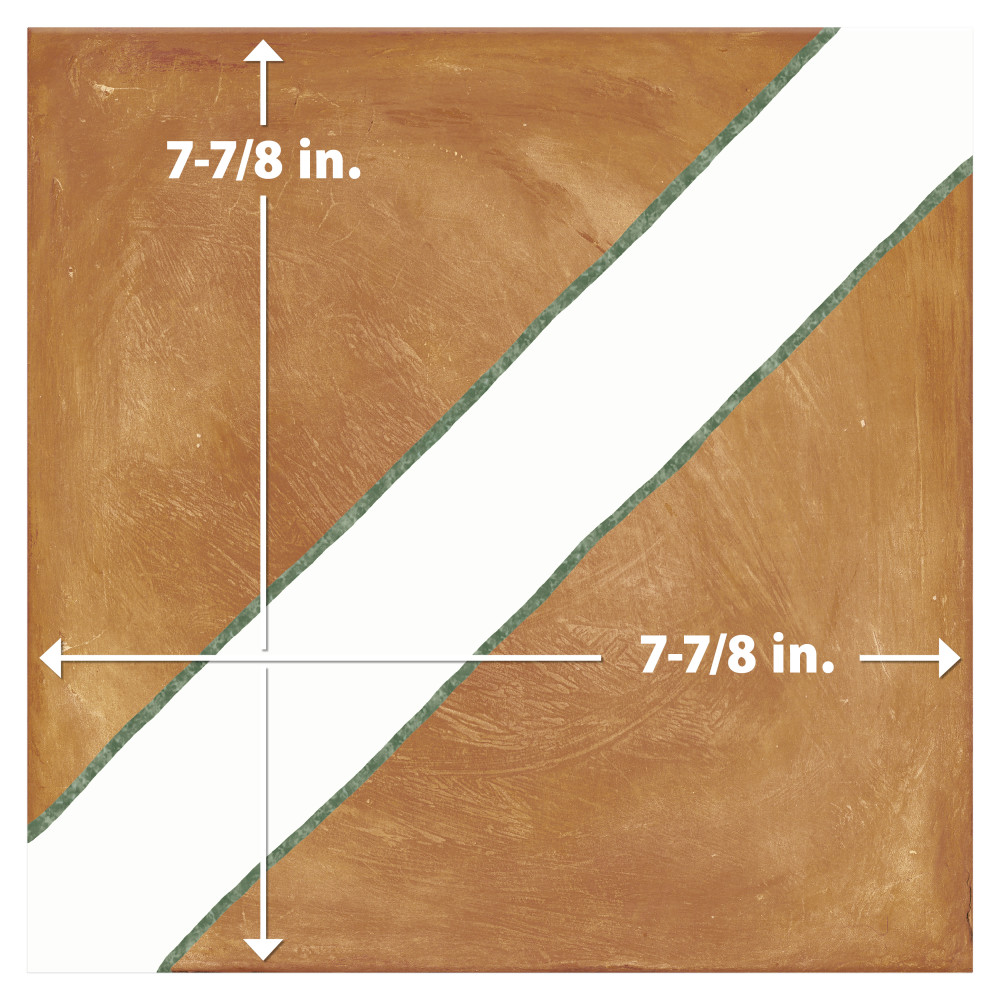 Sentier des Ocres Treillis Green 7-7/8 in. x 7-7/8 in. Porcelain Floor and Wall Tile