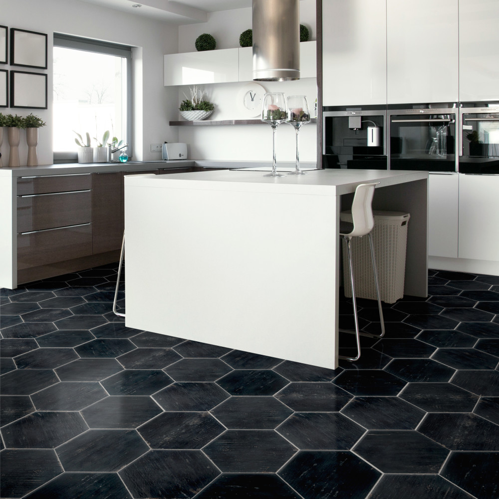 Retro Hex Nero 14-1/8 in. x 16-1/4 in. Porcelain Floor and Wall Tile