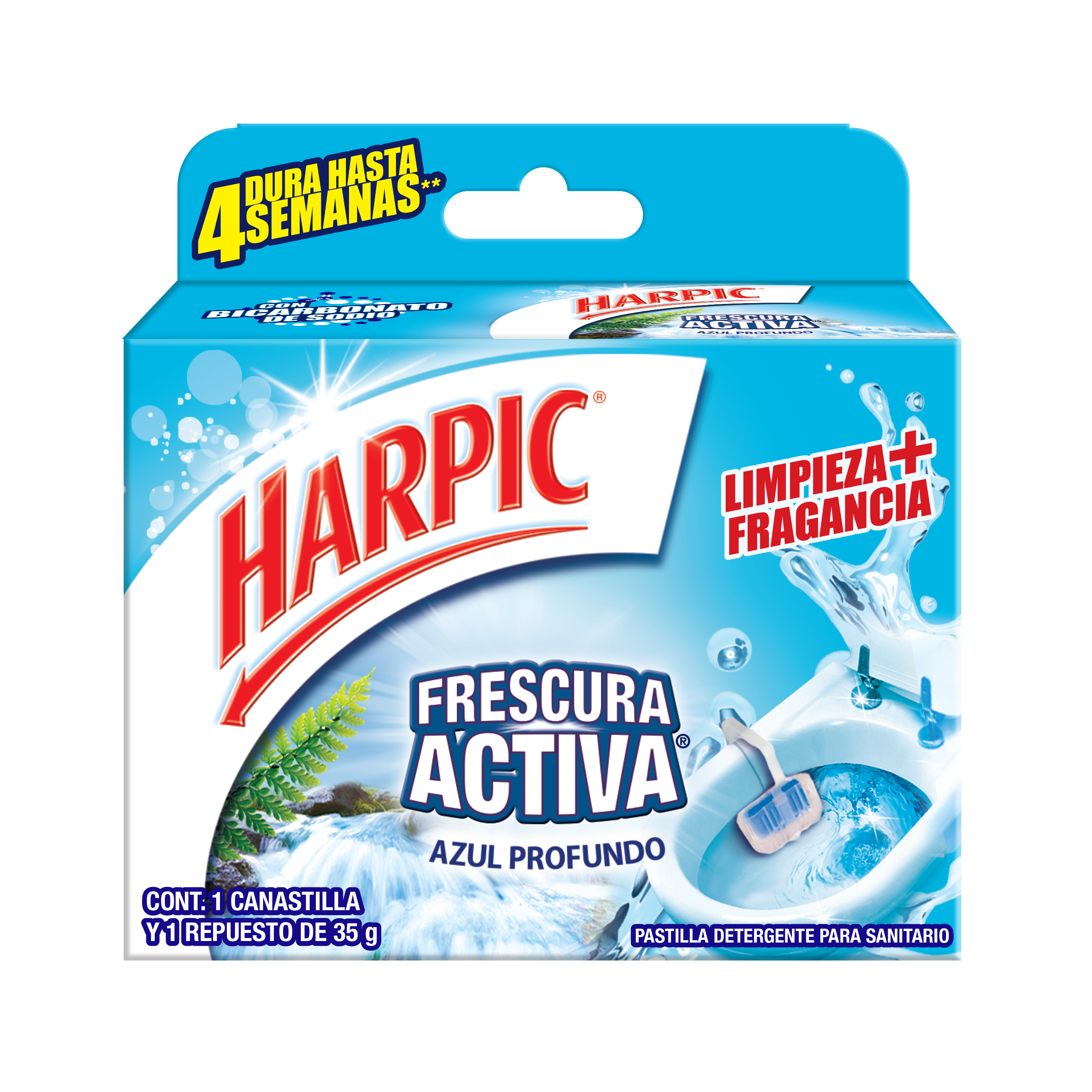 Harpic® Canastilla Frescura Activa Azul Profundo 35gr