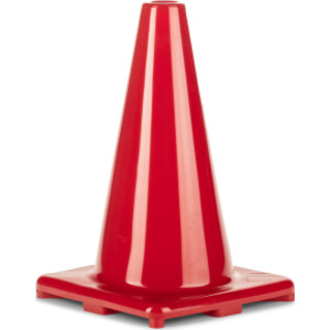 Hi-Visibility Flexible Vinyl Cone, Weighted, 12", Red