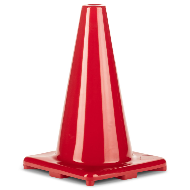 Hi-Visibility Flexible Vinyl Cone, Weighted, 12", Red