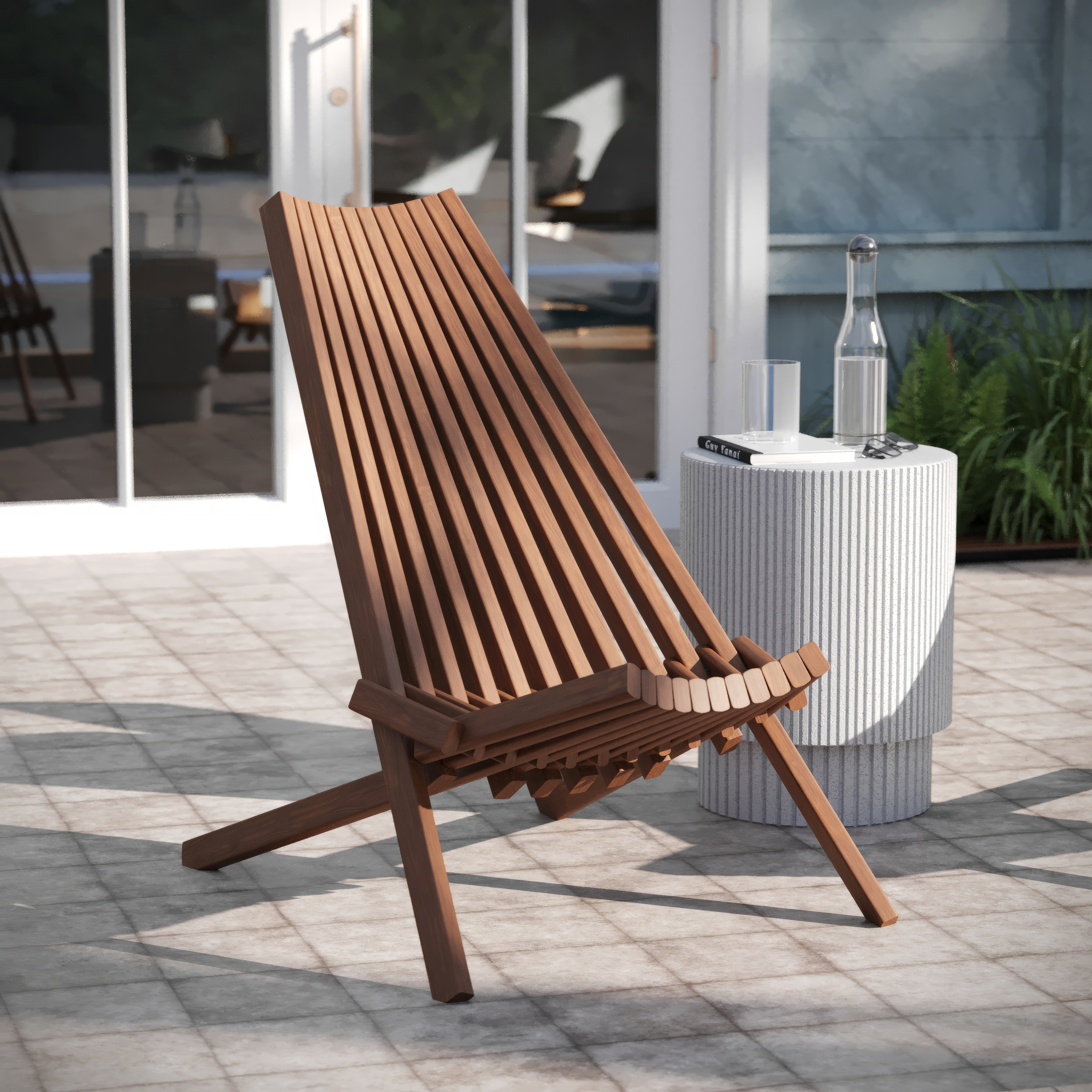 Duhram Black Folding Chair for Indoor/Outdoor Use with Acacia Wood Low Profil... - Picture 12 of 21