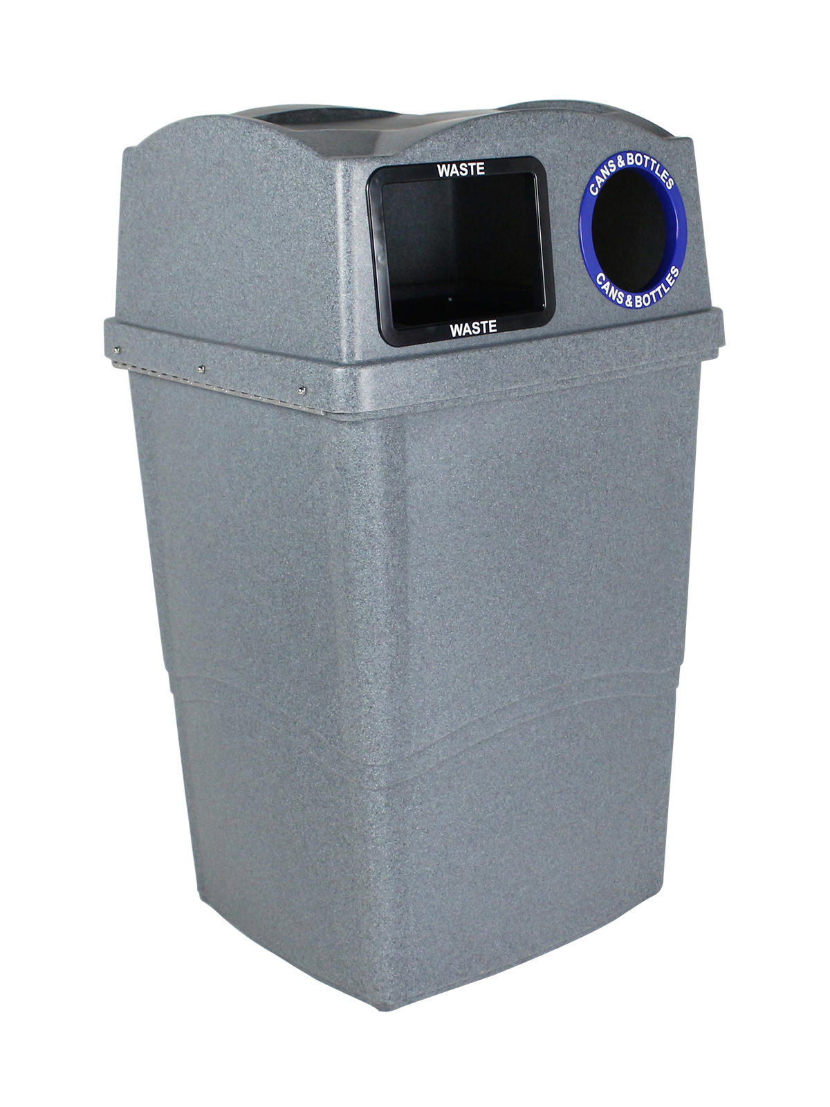 Busch Systems grey Wave container with double opening for waste and recyclables