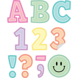 Pastel Pop 2" Bold Block Self-Adhesive Letters Uppercase, 326 Pieces