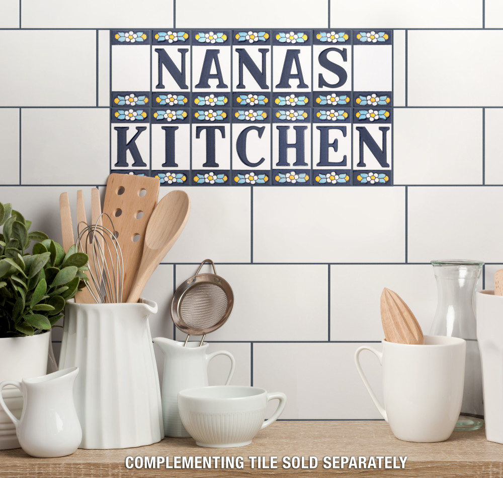 Sevillano Flora Address Numbers 7 2-1/8 in. x 4-3/8 in. Ceramic Wall Trim