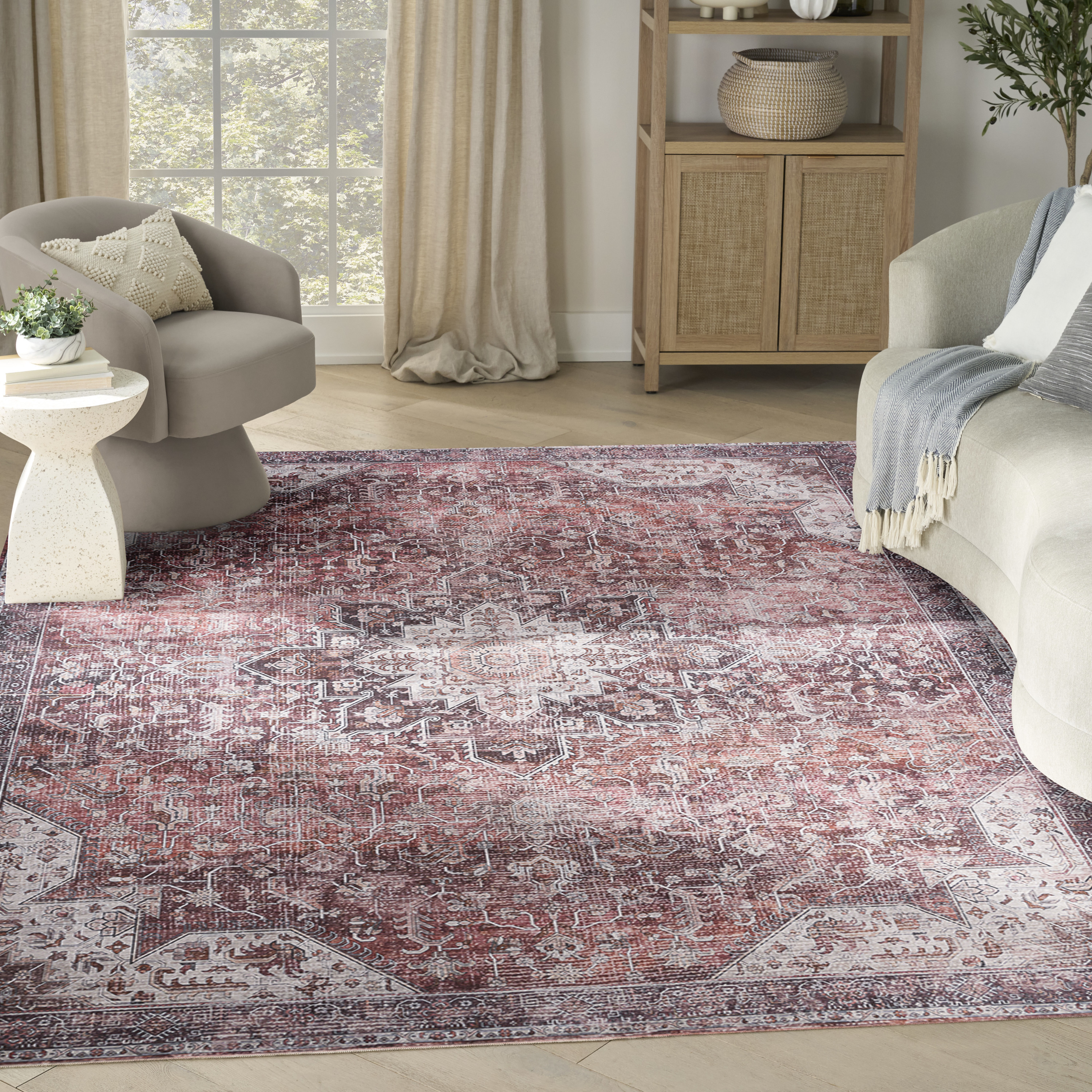 Nourison Nourison Washables 9'2" x 12' Red Vintage Indoor Rug