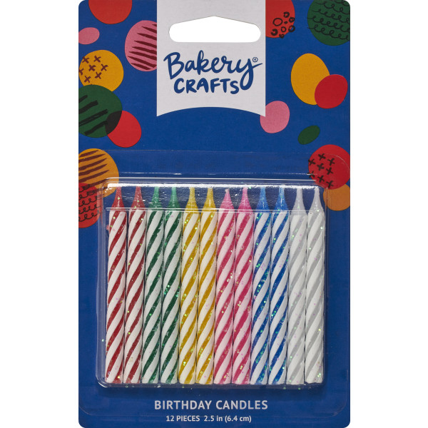 Primary Glitter Smooth & Spiral Candles