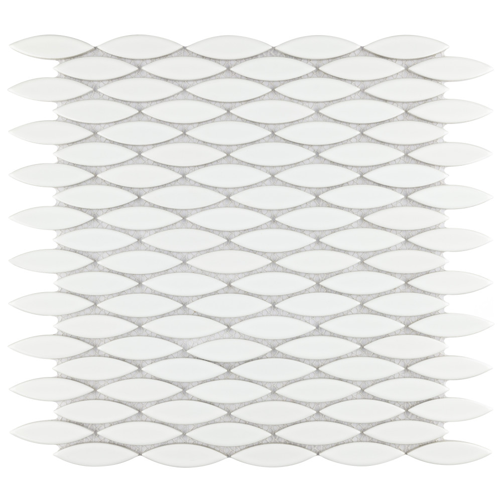 Sample – Pescado Glossy Blanco Porcelain Mosaic Tile