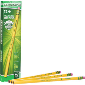 Original Ticonderoga&reg; Pencils, No. 1 Extra Soft Yellow, Unsharpened, Box of 12
