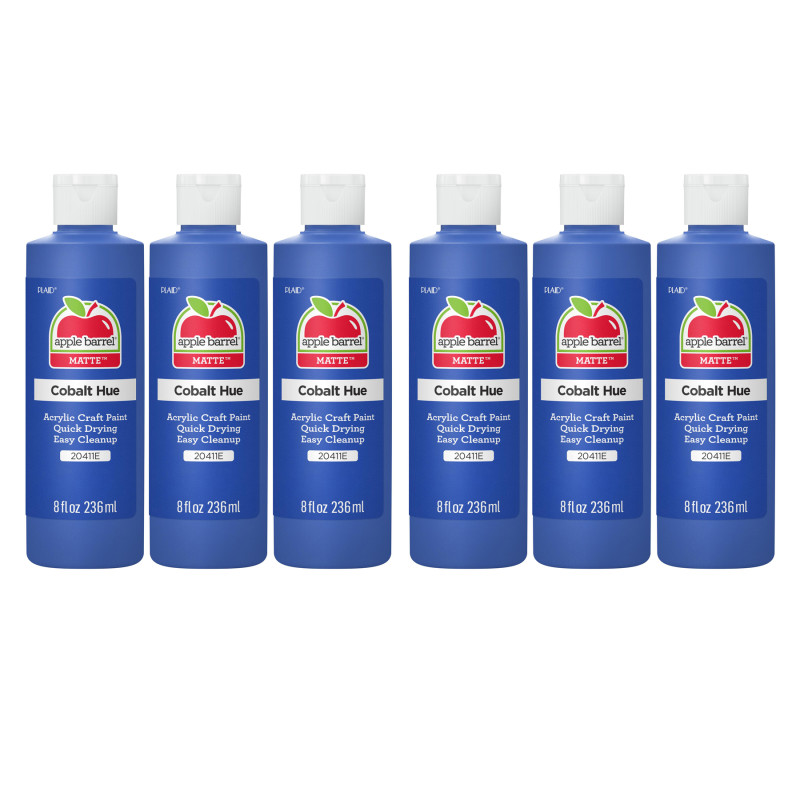 Acrylic Paint Matte, 8oz., Cobalt Hue, Pack of 6