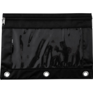 Estuche para lápices con carpeta, negro/transparente, 10 x 7,38 pulgadas