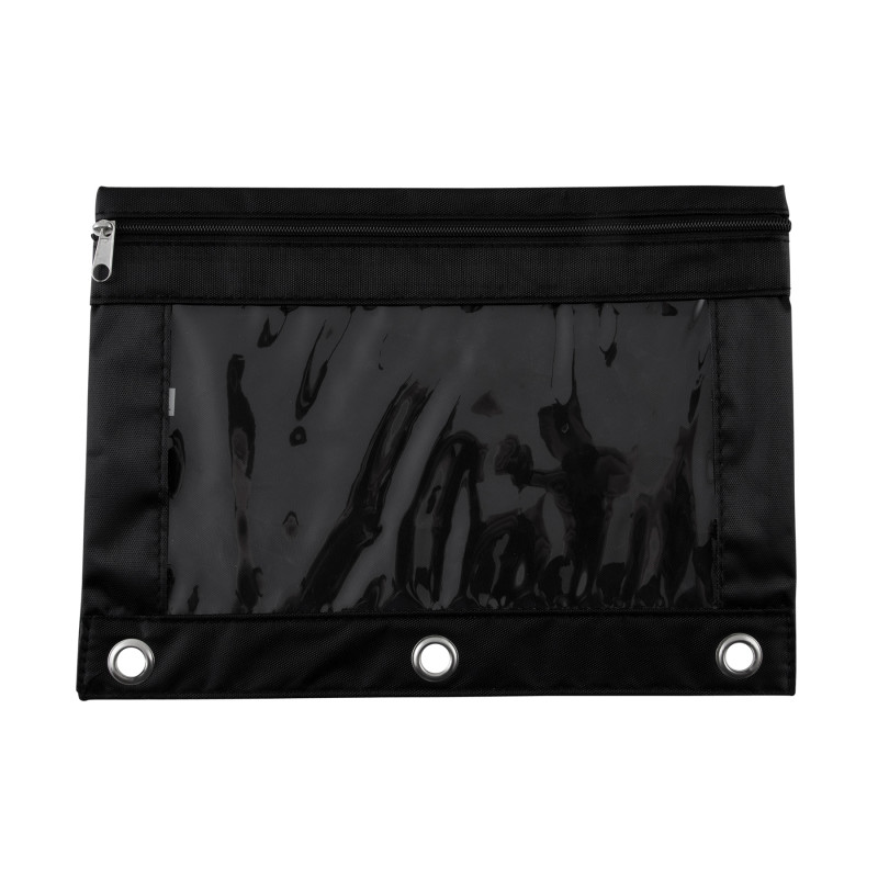 Binder+Pencil+Pouch%2C+10+X+7+3%2F8%2C+Black%2Fclear