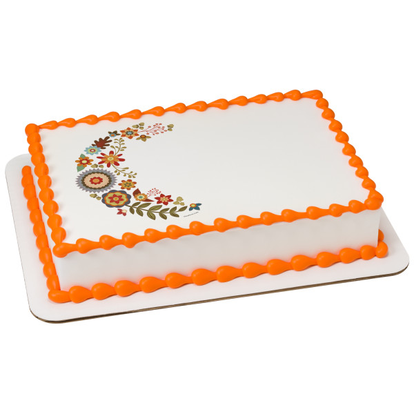 Autumn Flowers PhotoCake® Edible Image®