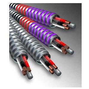 3104-42-03, MC-Quik® Lite Cable™ Cable, Aluminum Armor, 12/2, Yellow/Grey