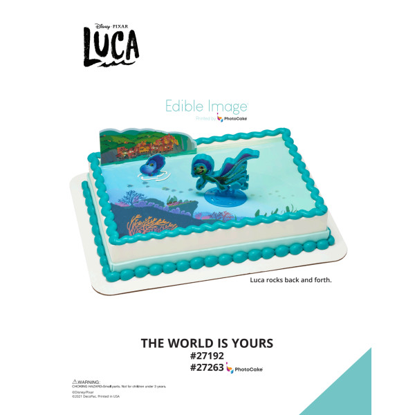 Disney and Pixar's Luca The World is Yours The Magic of Cakes® PhotoCake® Enhanced Background Page