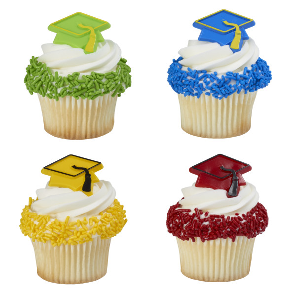 Grad Hat Assortment Cupcake Rings