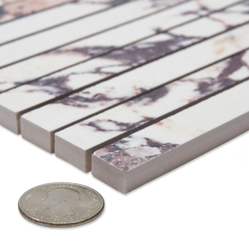 Touche Brick Stacked Rubis 11-3/4 in. x 11-3/4 in. Porcelain Mosaic Tile