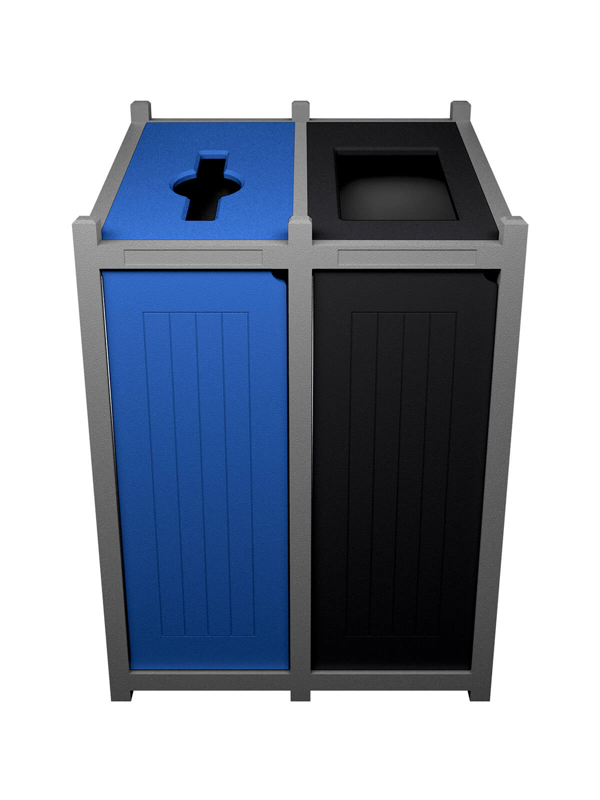 Busch Systems Aspyre Collection Venture Series double in grey with black and blue doors and openings