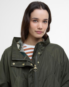 Una Showerproof Parka Olive/Ancient Tartan