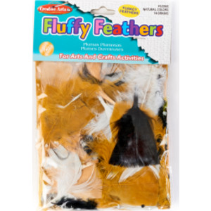 Turkey Feathers, Natural Colors, 14g Bag