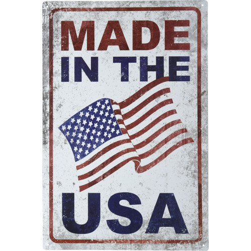 Aluminum Made in the USA Sign, 12