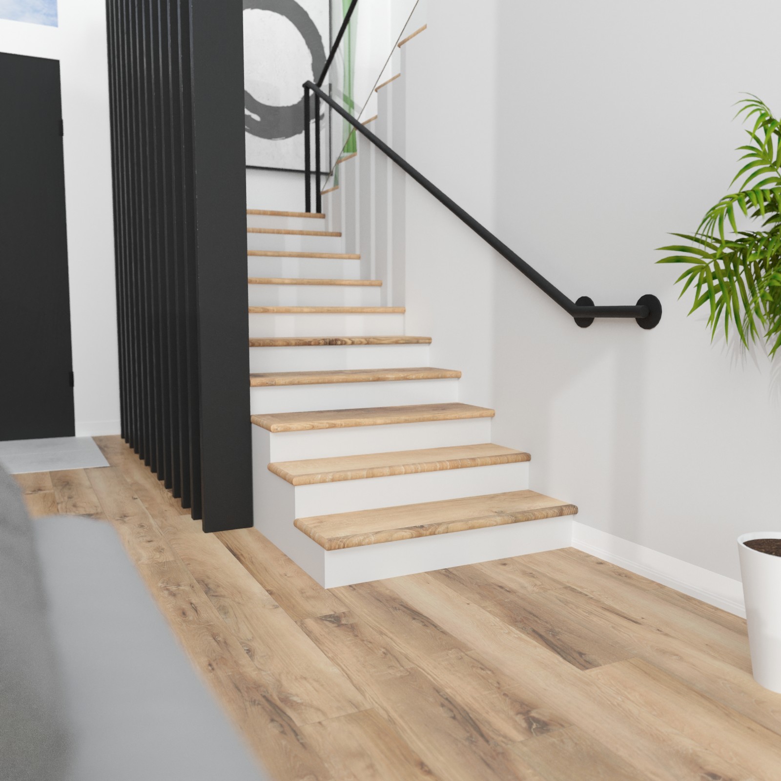 North Shore Oak Cali Vinyl Stair Tread w/ Cap view 2
