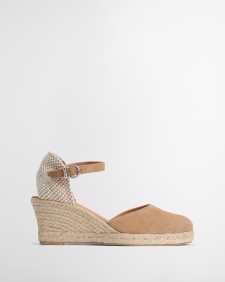 Elder Espadrille Wedges Tan Suede