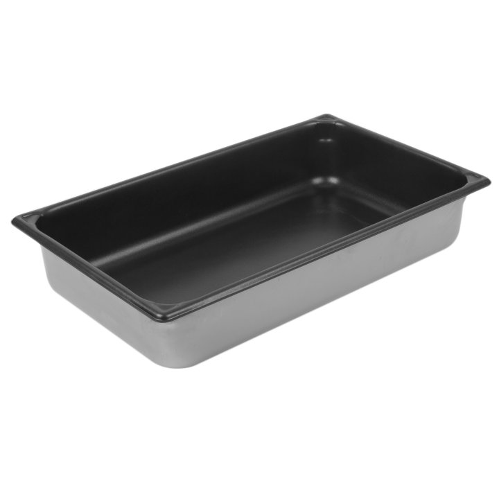Full-size 4-inch-deep Super Pan V® stainless steel steam table pan with Steel Coat x3™ nonstick coating