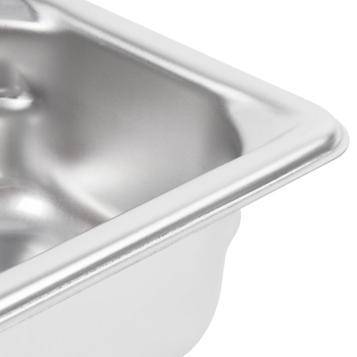 Ninth-size 2-inch-deep Super Pan V® stainless steel steam table pan
