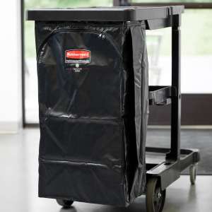 Rubbermaid Commercial, 34 Gal Executive Vinyl Bag for High Capacity Janitorial Cleaning Carts, Black