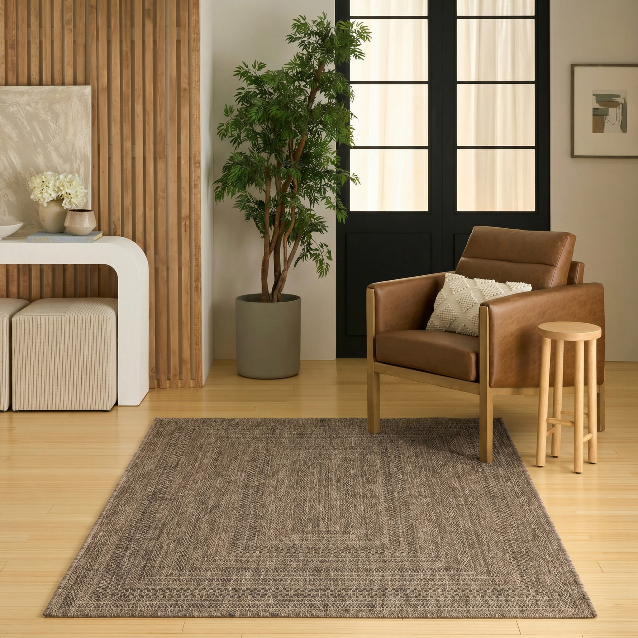 Nourison Tulum 6' x 9' Brown Outdoor Rug