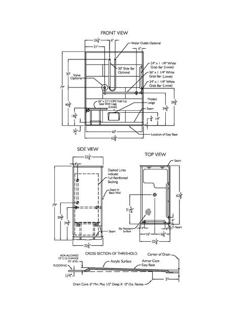 Technical Drawing — Cd Shower Tech Draw Xst 6232 Bf 5p C