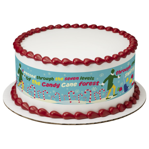Elf Candy Canes & Gum Drops PhotoCake® Edible Image® Strips