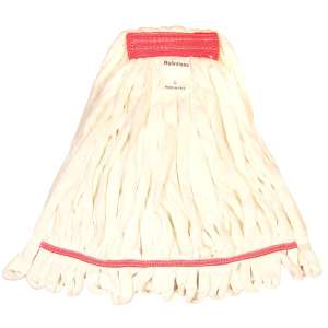 Hillyard, Rough Surface, Large, Looped-End, 1.25" Headband, Microfiber, White, Wet Mop