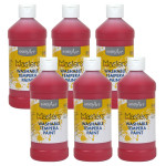 Handy Art&reg; Little Masters&reg; Washable Tempera Paint, Red, 16 oz., Pack of 6 RPC211720-6