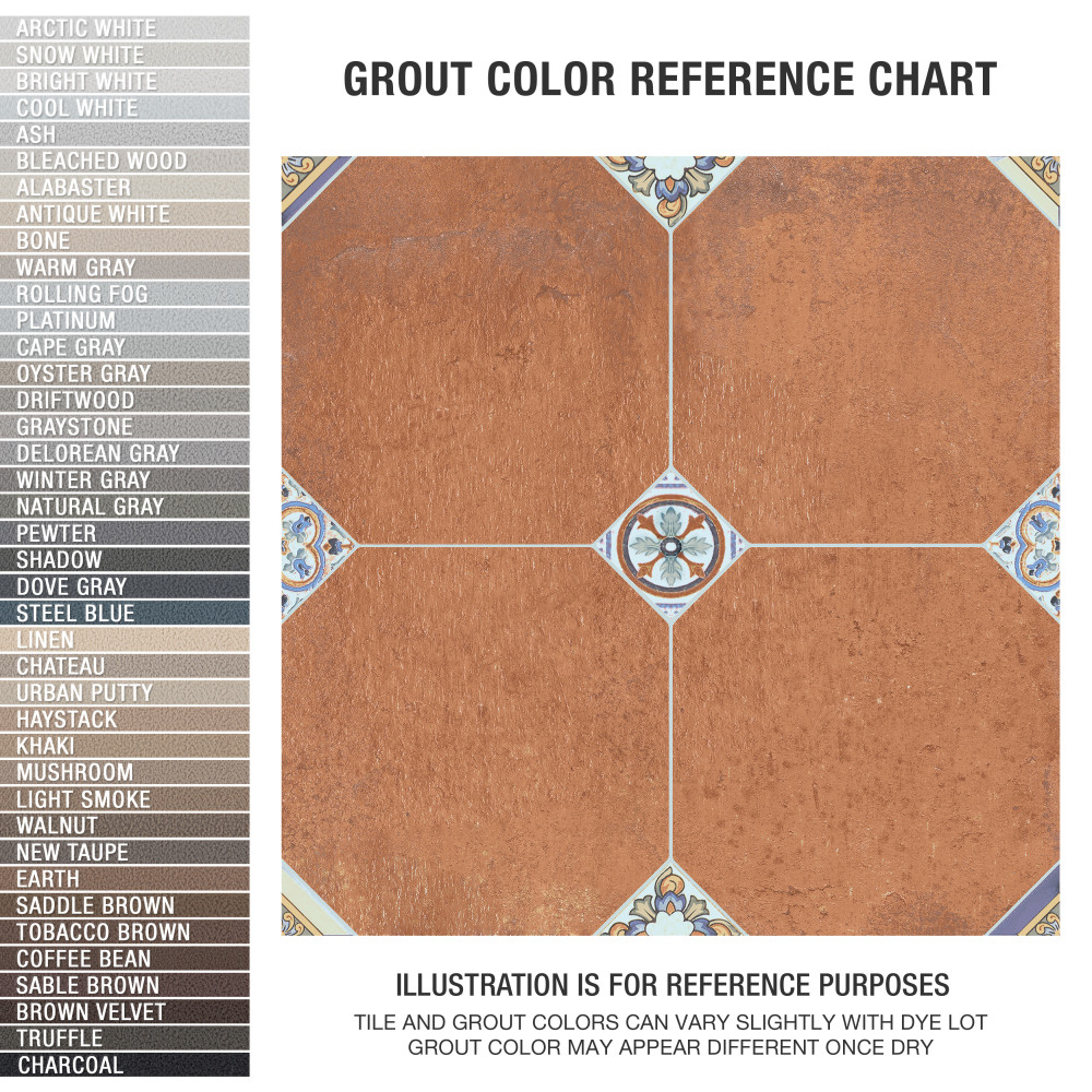 Manises Décor Cuero 13-1/8 in. x 13-1/8 in. Porcelain Floor and Wall Tile