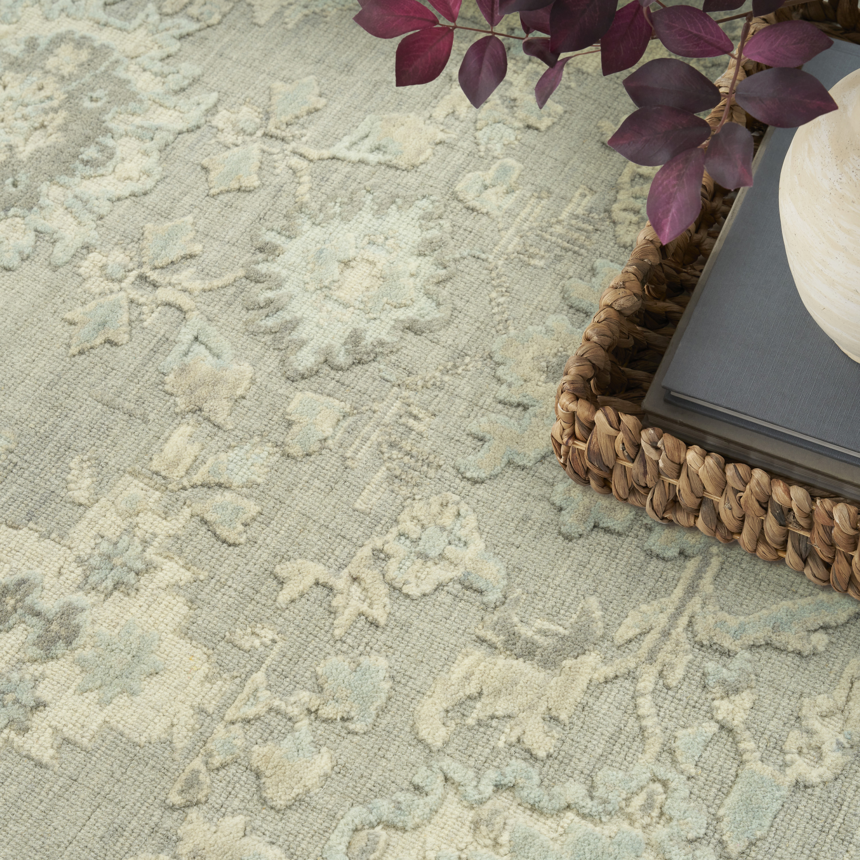 Nourison Ravello 7'9" x 9'9" Grey Blue Vintage Indoor Rug