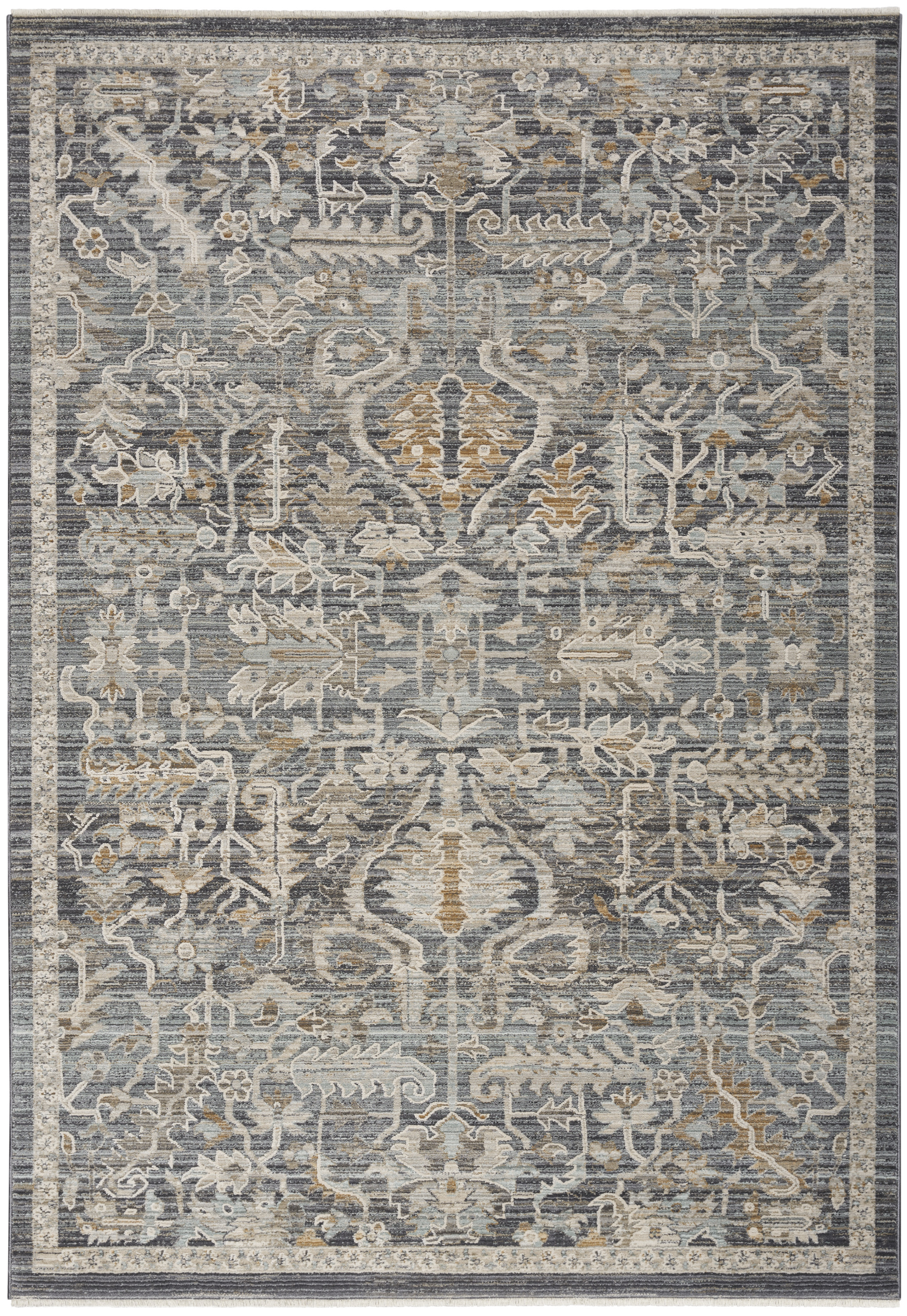 Nourison Lynx 5'3" x 7'10" Navy Multicolor Vintage Indoor Rug