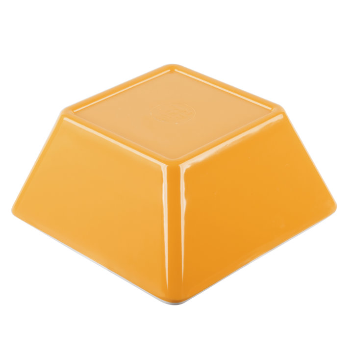 Medium square melamine cubic display bowl in yellow