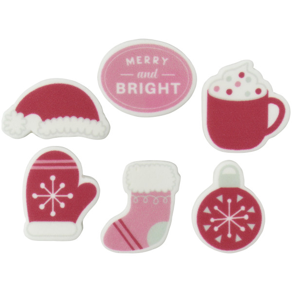 Merry & Bright - Red 3 Free Sweet Décor® Edible Decorations