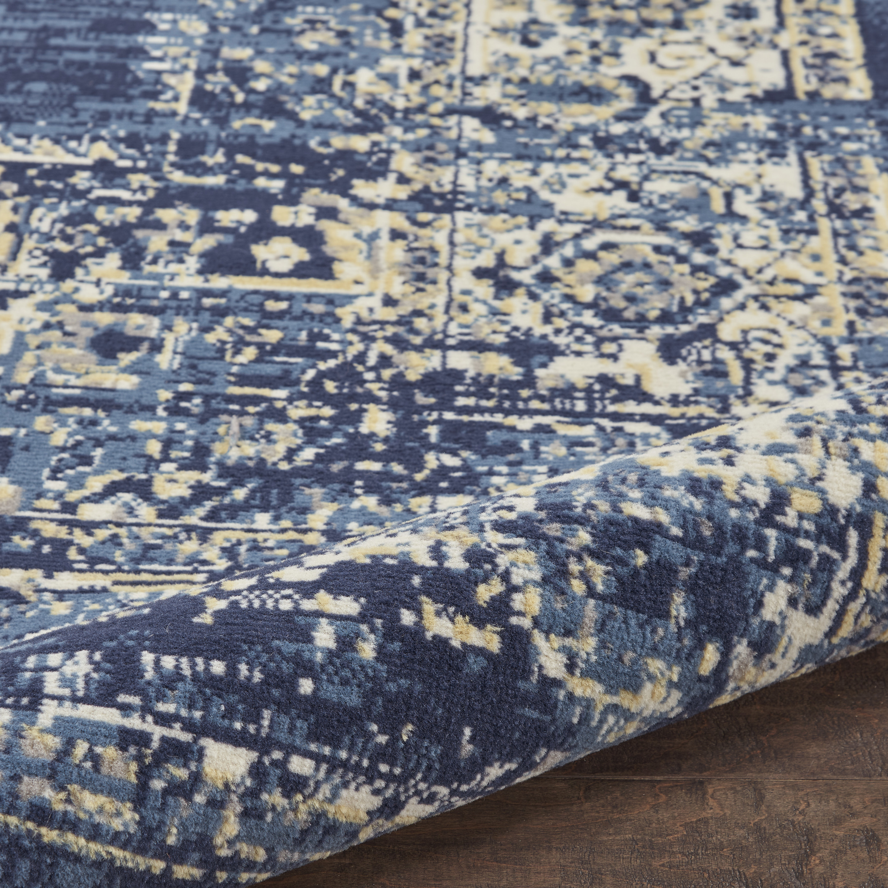 Nourison Grafix 8'6" x 12' Navy Blue Vintage Indoor Rug