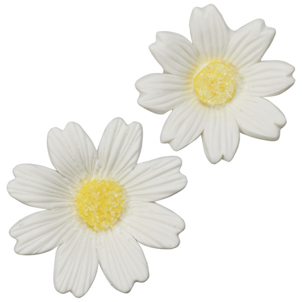 White Daisies Assortment - Red 3 Free Gum Paste Layon