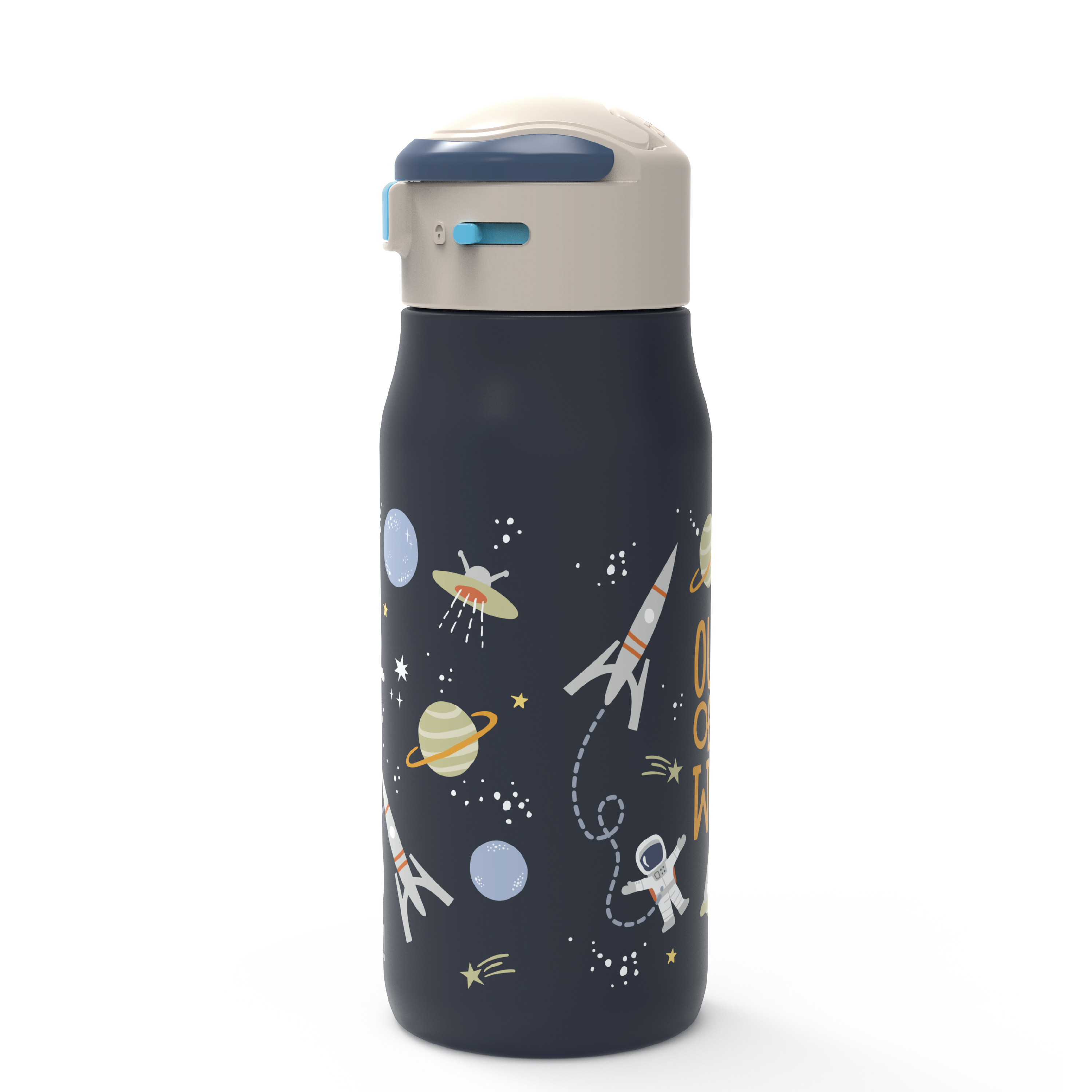 Zak Kids 13.5 ounce Mesa Double Wall Insulated Stainless Steel Water Bottle, Outer Space slideshow image 3